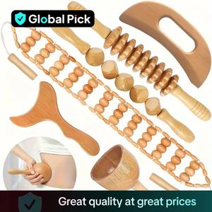 Manual Massage Tool, Wooden Massage Tool, Body Relaxation Massage Tool Set for Women & Men Daily Use