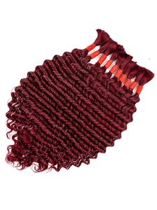 100g Braiding Hair for Boho Braids, 2 Bundles Deep Wave Bulk Human Braiding Hair, Unprocessed Brazilian Virgin Human Hair for Braiding