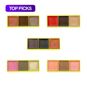 Mini Curve Case - 3 Pan - Blursh , Bronze , Glow - Includes Free Brush - Highly Pigmented Palette