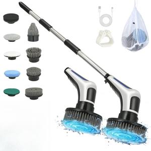Femuey Electric Spin Scrubber, Rechargeable Electric Rotary Cleaning Brush with 9 Replaceable Brush Heads, Household Cleaning Tool for Bathroom, Kitchen