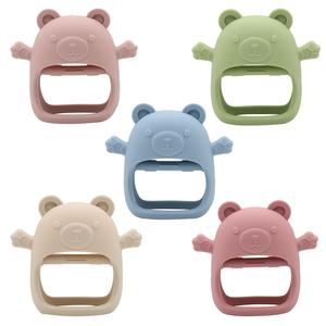 Cute Bear Design Baby Teether, Soft Silicone Teething Relief Toy, Anti-fall Baby Teether, Newborn Teething Toy, Baby Soothing Teether, Sensory Teether