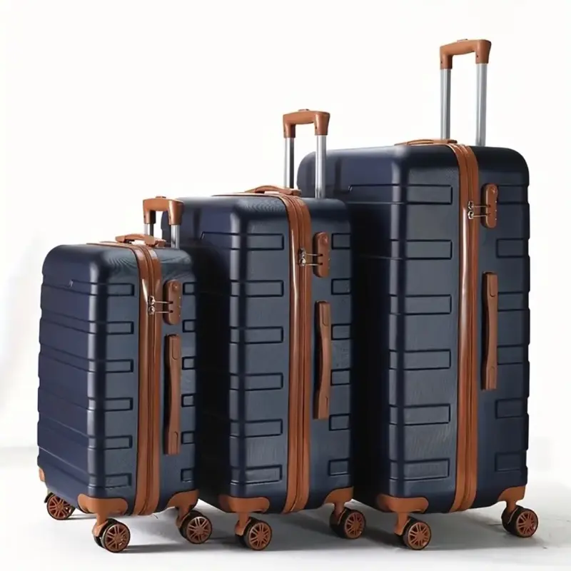 3pcs Hard Shell Luggage Set with Spinner Wheels - 50.8/60.96/71.12 cm, Anti-Theft TSA Lock, Durable ABS+pcs Travel Suitcases 1