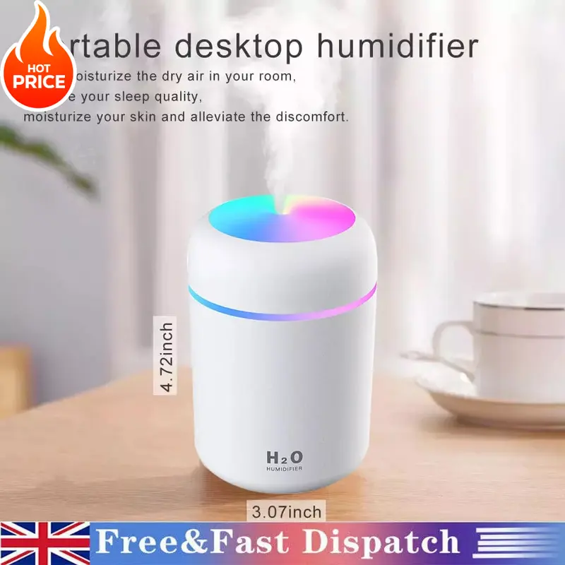 【JY】Ultrasonic Cool Mist Humidifier with Essential Oil Diffuser - Auto Shut-Off, Adjustable Night Light, Whisper-Quiet Operation for Bedroom, Nursery & Office 0