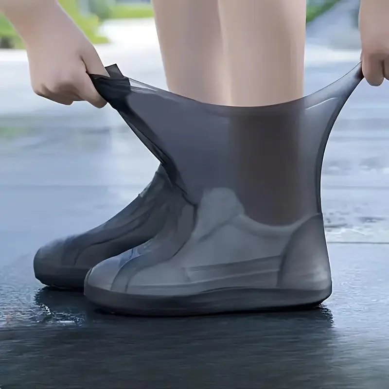 1 Pair Silicone Waterproof Rainproof Reusable Non-Slip Overshoes - Durable, Elastic, and Easy to Clean Outdoor Rain Gear for Men and Women Disposable 1