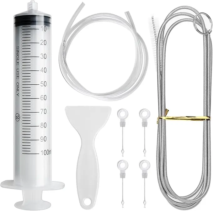 8Pcs Fridge Drain Hole Cleaning Tool,Fridge Cleaning Kit,Reusable Refrigerator Drain Dredging Tool Kit,Fridge Cleaning Syringe Kit For Refrigerator The Hole Cleaning, Kitchen Drain Hole Remover