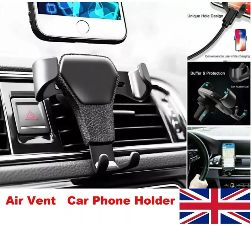 UK Universal Mobile Car Phone Holder Air Vent Gravity Design Mount Cradle Stand
