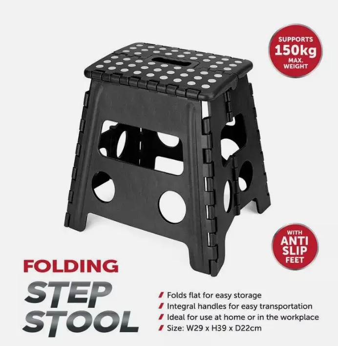Folding Step Stool Plastic Heavy Duty Multi Purpose Easy Foldable Home Kitchen 3