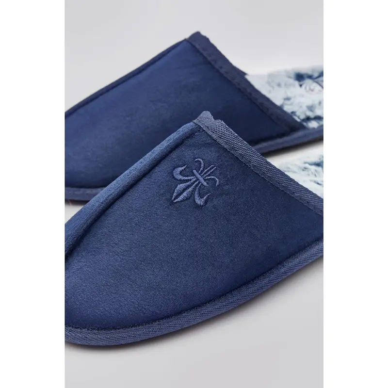 Men's Microfibre Slip-On Faux Fur Lined Memory Foam Mule Slippers 3