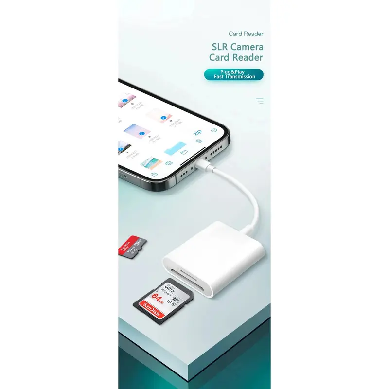 OTG Adapter For Apple Adapter SD Card TF Card 2In1 Multifunction Camera Highspeed Transmission Card Reader Music Storage Card 7