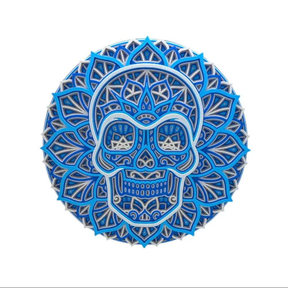 Skull Wall Art Mandala sign Emblem Plaque Plastic 18cm Decor Decoration Artistic Print Room Ornaments Boho