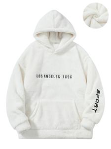 Men's Letter Print Hoodie, Casual Loose Long Sleeve Hooded Sweatshirt for Fall & Winter, Men's Clothes for Daily Wear