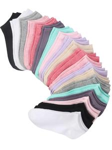 Women's Solid Ankle Socks, National Day Offers, Low Cut Casual Comfy Breathable Anklets for Women, Multipack Simple Socks for Everyday Daily Wear, Socks for Women, Women's Hosiery, Womenswear, Lady Soft Breathable Socks