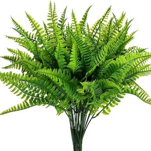 Artificial Shrubs, 12 Branches Fake Plastic Greenery Shrub Bushes, Decorative UV Resistant Plants, Plastic Wheat Grass for Indoor Outdoor Home Garden Decoration, Home Decor