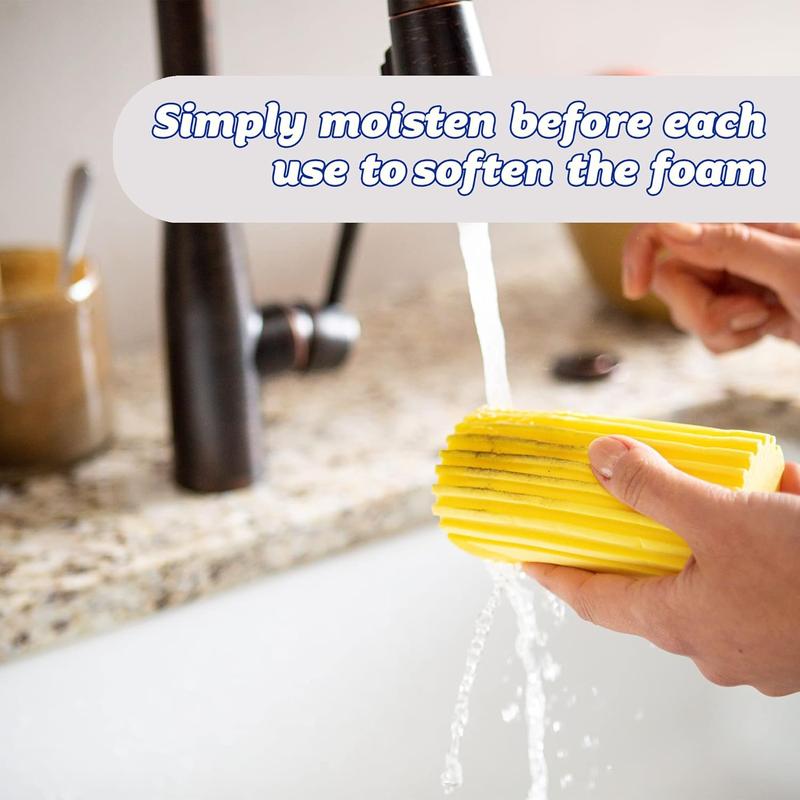 Scrub Daddy Damp Duster, Multipurpose Dusters for Cleaning - Venetian & Wooden Blind Cleaner, Ridged Dusting Sponge for Vents, Radiator, Skirting Boards, Mirrors - Home Cleaning Products, Blue 4