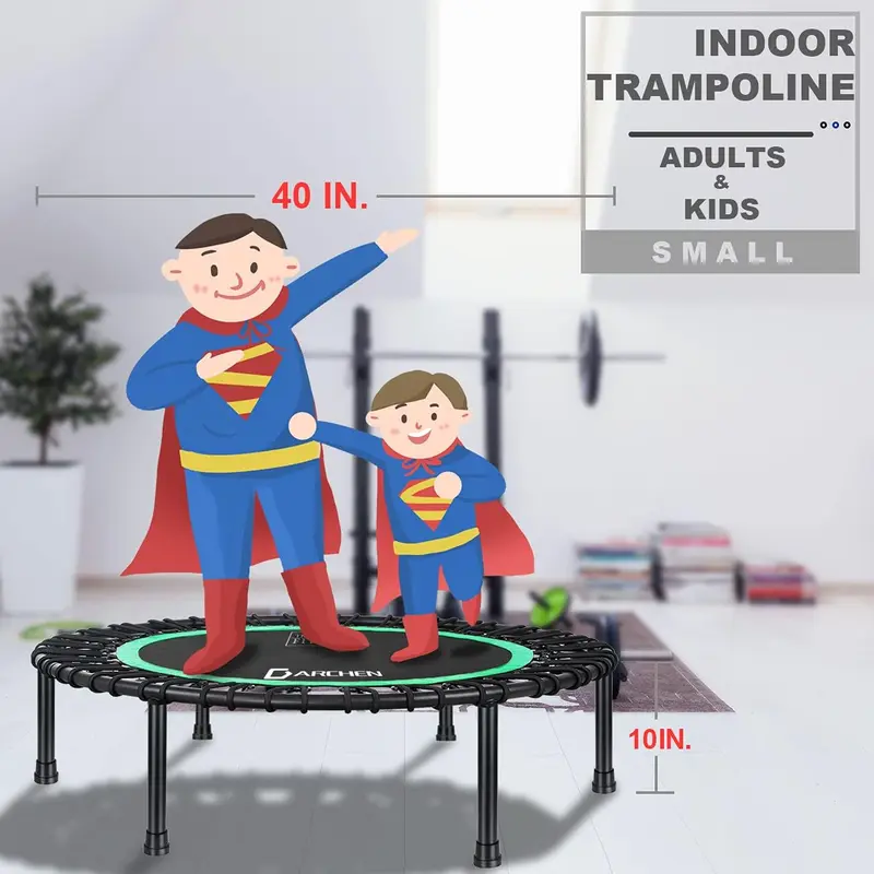 200 KG Rebounder Mini Trampoline for Adults, Indoor Small Rebounder Exercise Trampoline for Workout Fitness for Quiet and Safely Cushioned Bounce Adults Kids [100 CM] 6