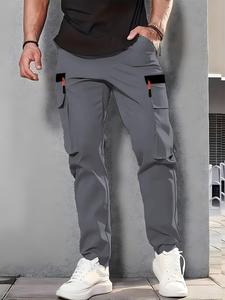 Men's Solid Color Flap Pocket Cargo Pants, Regular Fit Casual Comfy Breathable Jogger Pants for Daily Wear, Men's Bottoms for Summer, Trouser