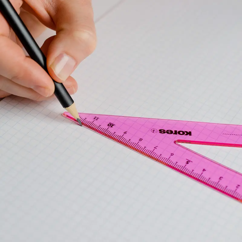 Kores - Geometry Set in Assorted Colours - GEO15 Protractor, Triangle and Ruler Set - Maths Sets for Secondary School, Geometry Sets, Geometry Sets for Secondary School - 4 Pcs in Polybag 3
