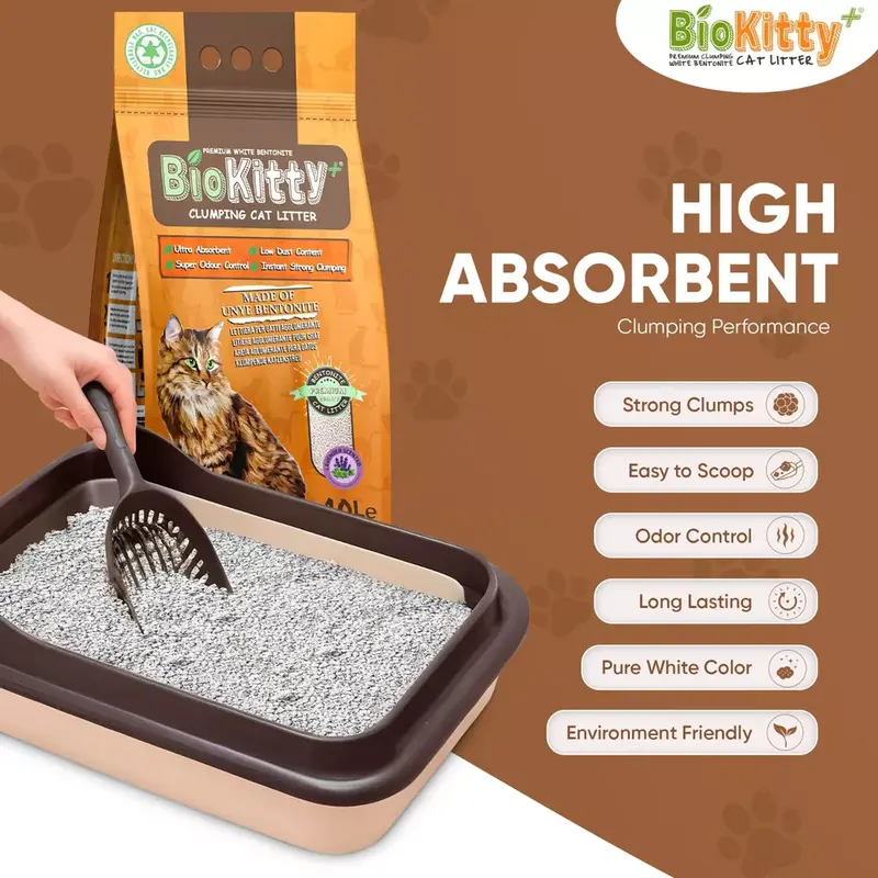 Premium Cat Litter Super Clumping Ultra Absorbent Kitten Hygiene Lavender 30L 1