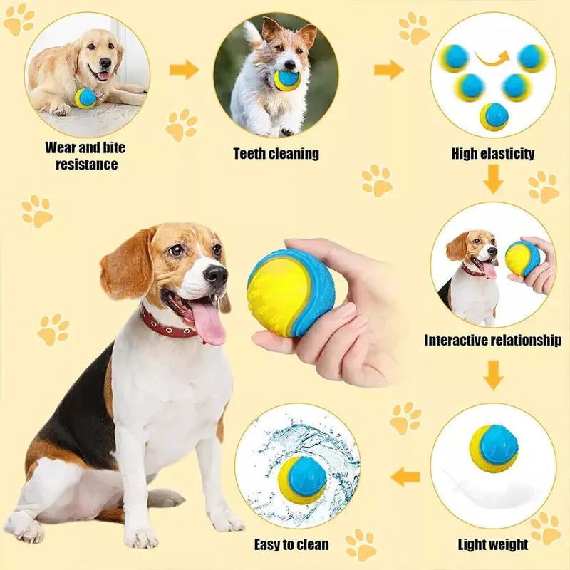 1/6PCS/ Sets Scooby-Doo Durable Squeaky Dog Balls Teeth Cleaning Interactive Pet 1