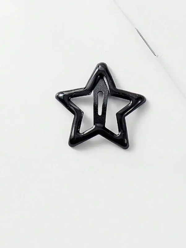 Street 10pcs/Set Women's Red Oil Drop, Star, Waterdrop Pattern Back Head Hair Clips, Suitable For Daily, Home, Commuting And College Outfit Decoration, Simple And Cute Style 7
