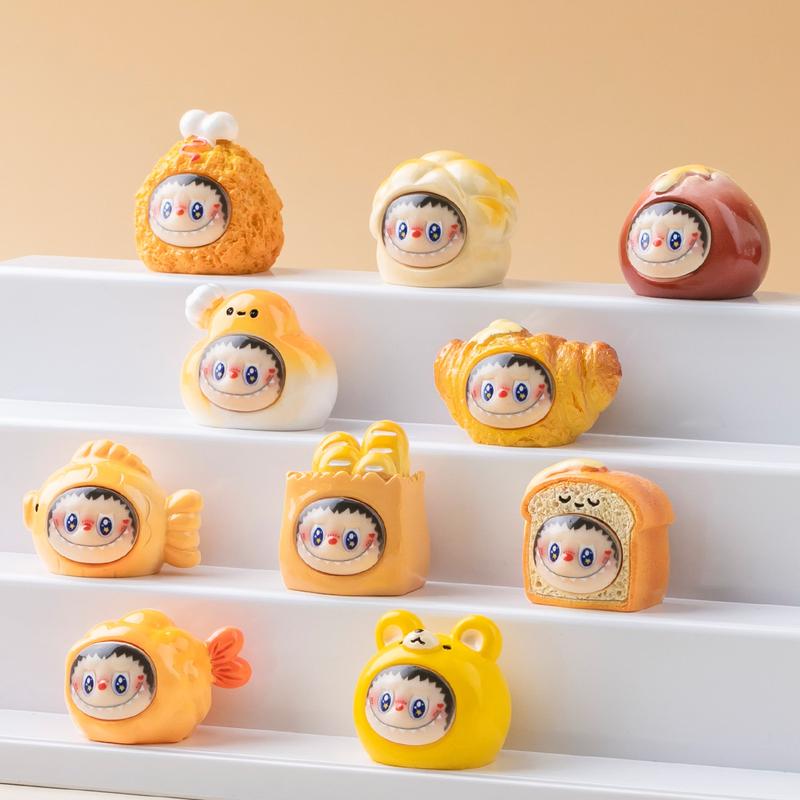 Set of 10 Desk Ornament Cute Labubu Creative Mini Figure Desktop Decoration for Home Office Living Room Bedroom Ornaments Car Accessories Girls Cute Birthday Gift statue 4
