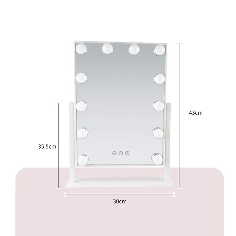 Professional Hollywood Style Vanity Mirror - 12 LED Lights with Dimmer - Glam Dressing Table Mirror for Makeup & Self Care UK 3