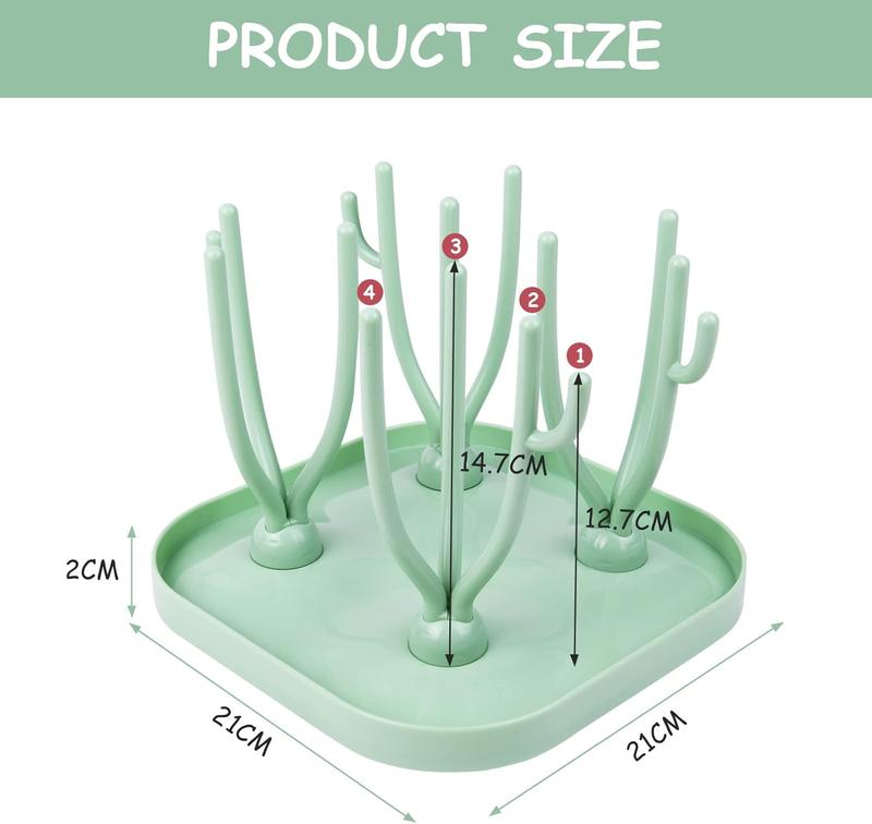 Baby Bottle Drying Rack, Baby Bottle Drain Holder with Detachable Drip Tray, Baby Drying Rack Ideal for Bottles, Teats, Cups, Reusable Baby Bottle Holder Baby Accessories 6