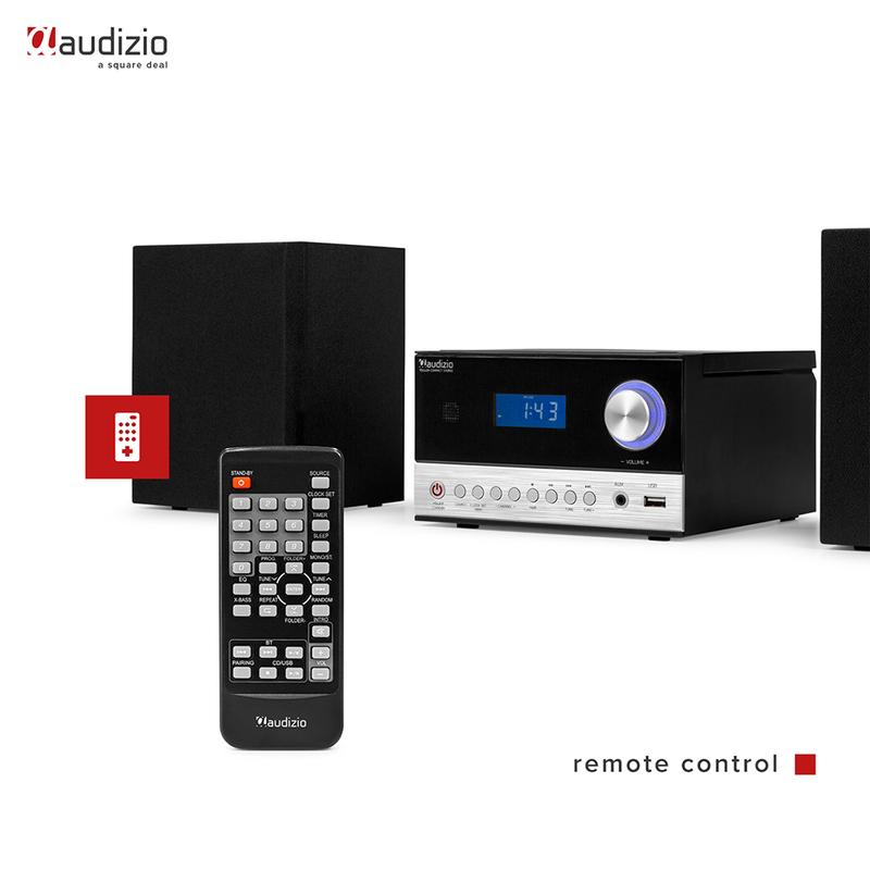 Audizio Toulon HiFi Stereo System with Bluetooth, CD Player - Black 5