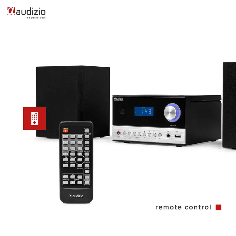 Audizio Toulon HiFi Stereo System with Bluetooth, CD Player - Black 5