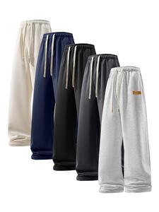 Men's Letter Print Drawstring Waist Sweatpants, Casual Comfy Pants for Daily Wear, Men's Trousers for Summer