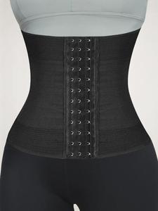 Women's Solid Tummy Control Fit Waist Trainer, Adjustable Hook and Eye Closure High Waist Corset Body Shaper, Women's Shapewear Clothing for Postpartum Recovery, Tummy Tuck Garment, Womenswear, Abdomen Shapewear, Tummy Control Waisttrainer, Underwear