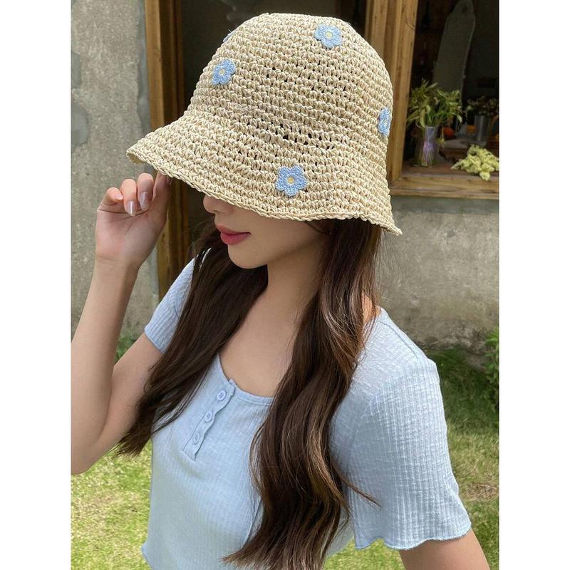 DAZY Women Flower Decor Fashion Straw Hat 5