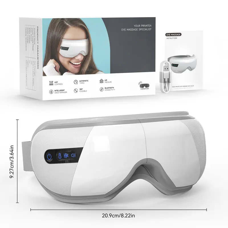 Product Introduction of Eye Massager with Heat and Balloon Massage, Voice Prompt Function with Wirless Music Eye Protector Rechargeable,Eye Mask,Holiday&Birthday Gifts 4
