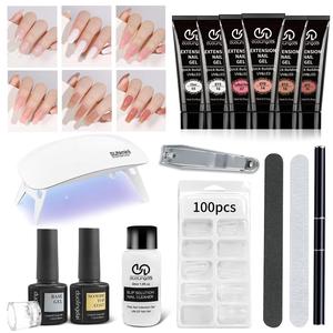 6 Colors Poly Gel Nail Kit with U V Light, 16pcs/set Nail Extension Gel Design Kit, Nail Art for Beginners, Gel Nail Polish Nail Glue Nail Tech Supplies, Polygel Nail Kit, Uv Gel Kit, Manicure, Nail Care, Nail Art Kits