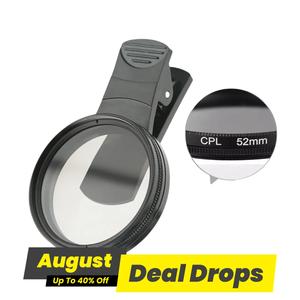 52mm CPL Filter for Phone Lens, Clip-on Polarizer Filter, CPL Phone Camera Lens for Most Smartphones, Clip-on Design CPL Filter for Cellphone