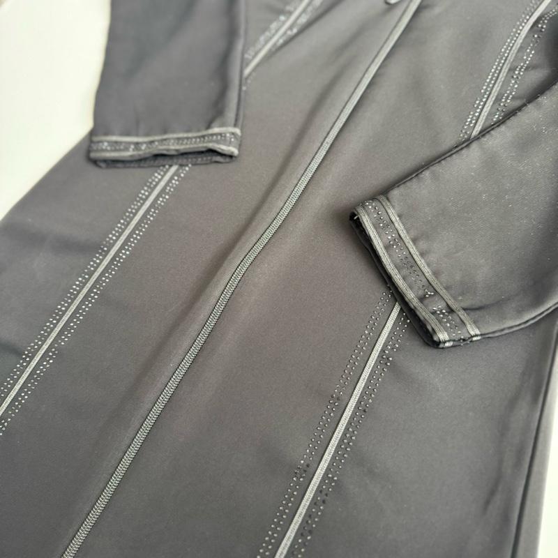 Raya AM-03C - Children's Black Abaya with Zip and Sequin Design 4