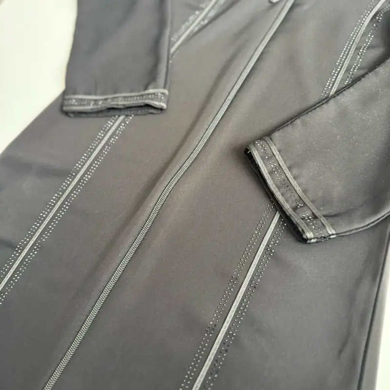 Raya AM-03C - Children's Black Abaya with Zip and Sequin Design 4