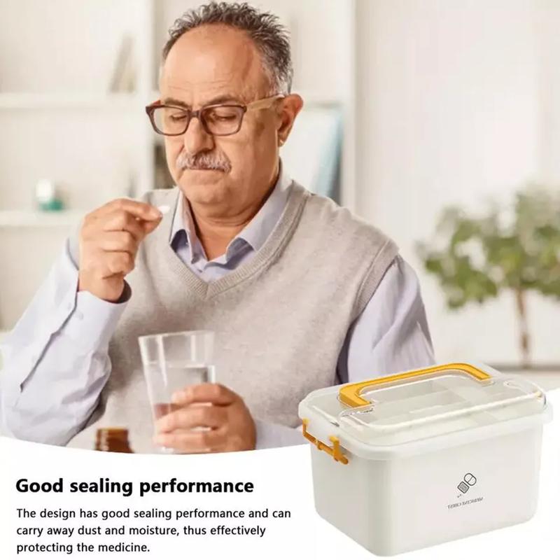 Portable Large-Capacity Medicine Storage Box – First Aid Organizer for Tablets, Pills, Bandages & Medical Supplies | Secure Locking Lid, Travel-Friendly Design for Home, Office or Car Use 4