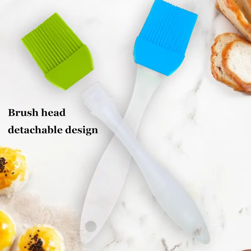 2 Pcs Silicone Pastry Brush Basting Brush Set,Heat Resistant Oil Brush,Pastry Brush Silicone,Cooking Baking Brush Set for Cooking Kitchen Baking Barbecue,Food Stirring, Baking Cooking(2 Size) Utensils Bbq Colorful Steak 3
