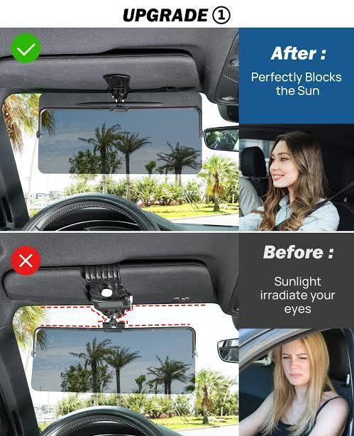 Universal Tinted Sun Shade-Anti-Glare Visor Shields Eyes From UV Rays and Reduces Headlight Glare at Night 1