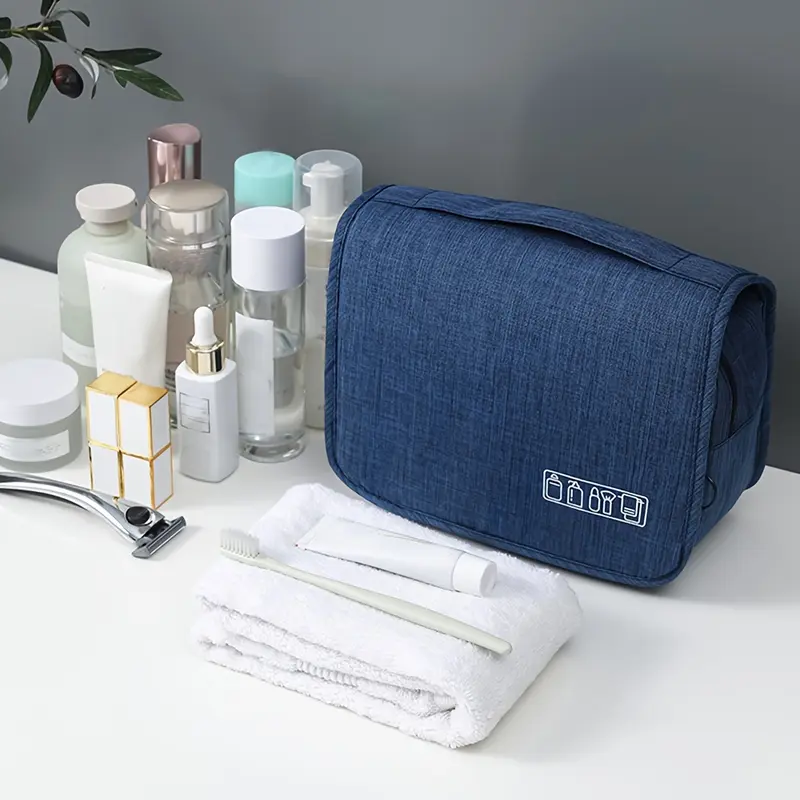Hanging Toiletry Bag with Multiple Compartments - Lightweight, Foldable, and Fade-Resistant Oxford Fabric - Ideal for Men and Women'S Travel Essentials Storage 5
