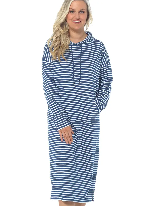Ladies Nightie Long Length Hooded Lounge Nightdress UK Sizes 8 to 22 Brand New 4