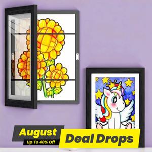 Magnetic Photo Frame, 1 Count Creative Art Display Frame, Front-Opening Changeable Picture Wooden Frame, Solid Wood Frame, Artwork Display Photo Durable Frame, Home Decor Accessory, Decoration Items