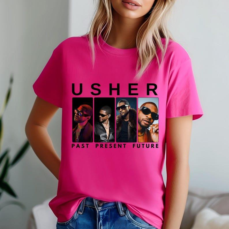 Usher Tee, Vintage Past Present Future,Usher Tour Tee, Usher Merch, Usher Concert ,Usher Tour T-shirt,Retro Shirt, Usher Show, Hip Hop Shirt 5