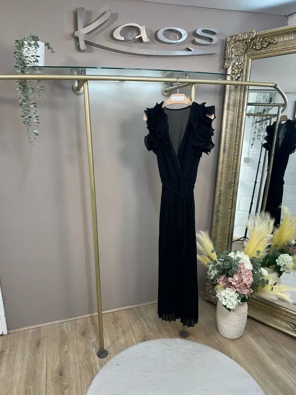 "Kaelira" Ruffle Sleeve Pleated Belted Maxi Dress – 13 Colours | Sizes M–3XL (UK 8–22) Womenswear Summer Comfort 7
