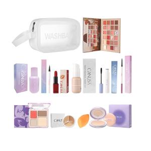 Full Face Makeup Set Kit, 12pcs/set Long Lasting Makeup Set Including Optional Liquid Foundation & Powder, Eyeshadow Palette and Random Other Makeup, Professional Daily Makeup Kit for Women, Kbeauty Peachesmakeup