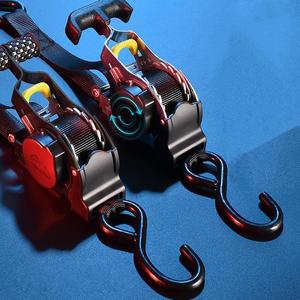 Retractable Ratchet Tie Down Straps, Adjustable Length & High Strength Material Tie Down Straps, Durable & Non-slip Handle Tie Down Straps for Vehicle Trailer, Car Parts, Industrial