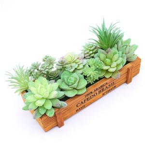 16pcs Unpotted Artificial Flocking Succulents for Landscape Garden Arrangement(without vase)