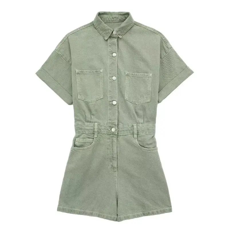 Spring and summer new women's clothing urban casual denim short jumpsuit women Womenswear Overalls 6