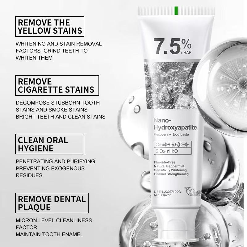 Product Introduction of Hydroxyapatite Toothpaste for Advanced Enamel Protection, Gentle and Effective Formula, Fluoride-Free Toothpaste for Sensitive Teeth 4